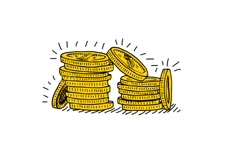 pile of coins illustration
