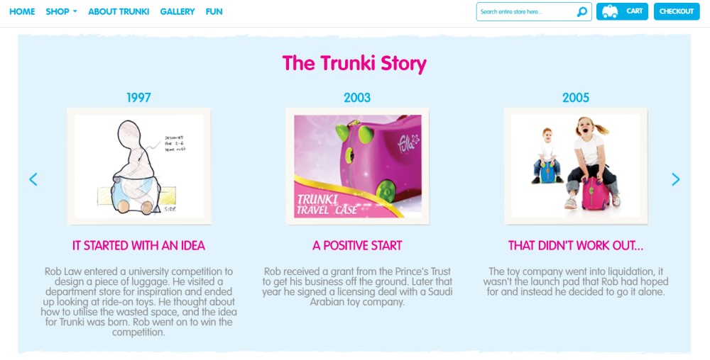 About us page example - Trunki