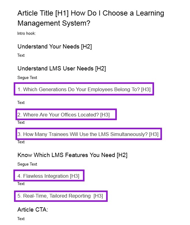 Use H3 Headers to Develop the Topic Further