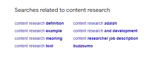 Enrich your content research process with related searches