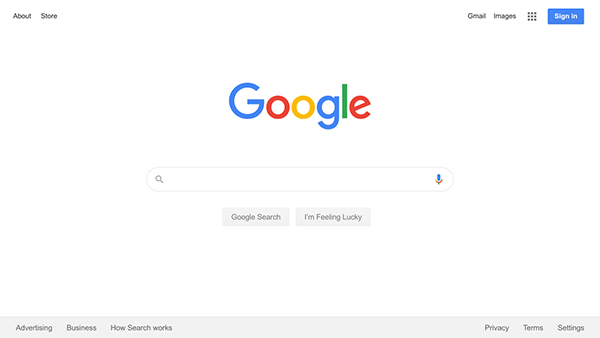 Google homepage