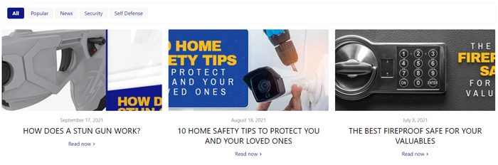 A snippet of some blog articles on Home Security Superstore