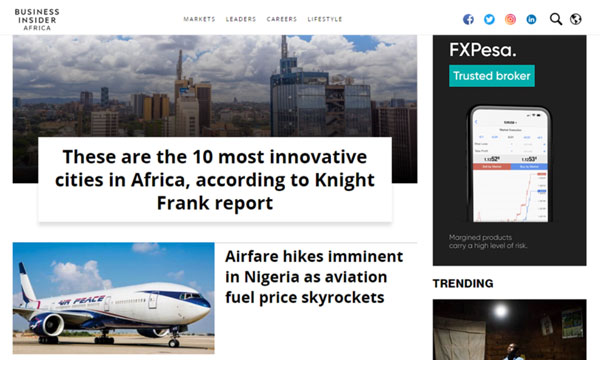 Business Insider’s home page