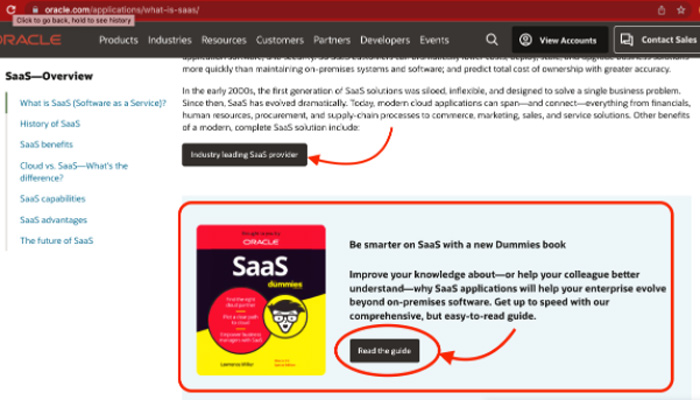 Oracle uses their beginner guide for lead generation
