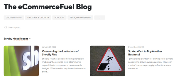 eCommerce Fuel blog