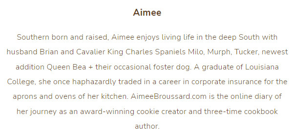 Aimee Broussard's blog bio